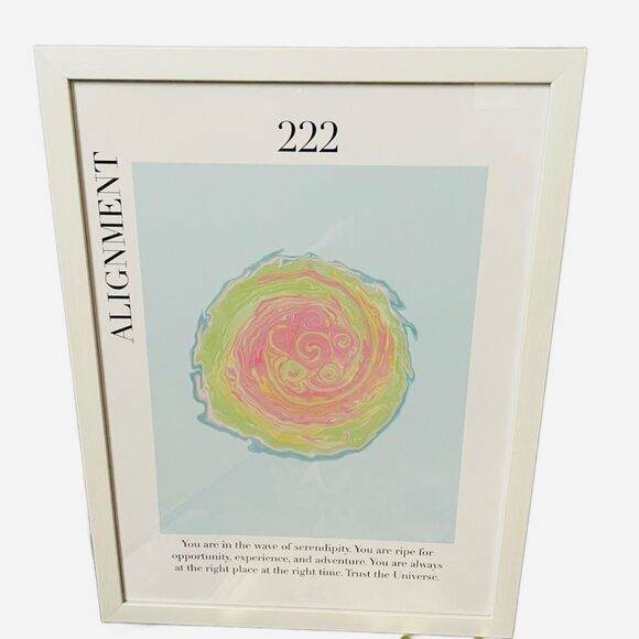 Framed Inspirational “Alignment” “222” Bohemian Art Print w/Abstract Design - Picture 2 of 12